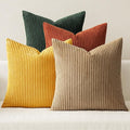 MIULEE Pack of 4 Green-Rust Corduroy Decorative Throw Pillow Covers 18x18 Inch by MIULEE