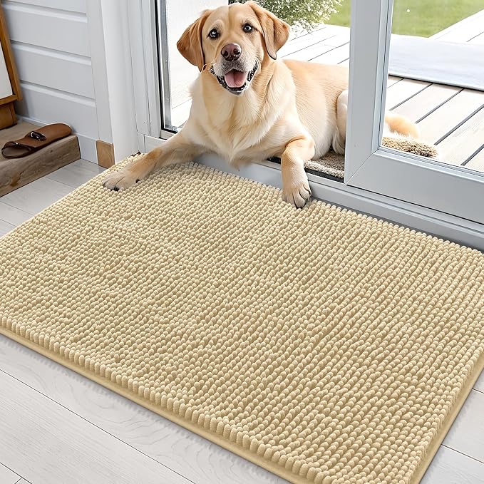 OLANLY Dog Door Mat for Muddy Paws 36x24, Absorbs Moisture and Dirt, Absorbent by OLANLY