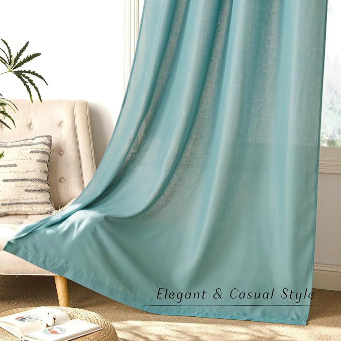 NICETOWN Greyish Blue Linen Curtains - Image 6