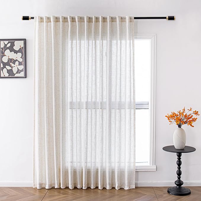 MYSKY HOME Linen Sliding Glass Door Curtains by MYSKYHOME