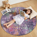 Washable Area Rugs 4ft Non-Slip Modern Abstract Soft by RELEANY