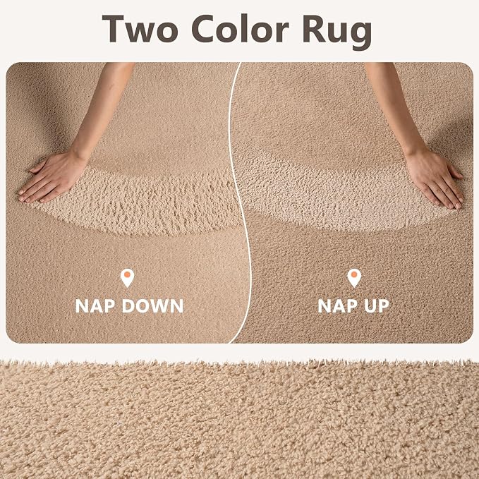 3x5 Beige Solid Area Rug Washable Non-Slip Soft Thin - Image 9