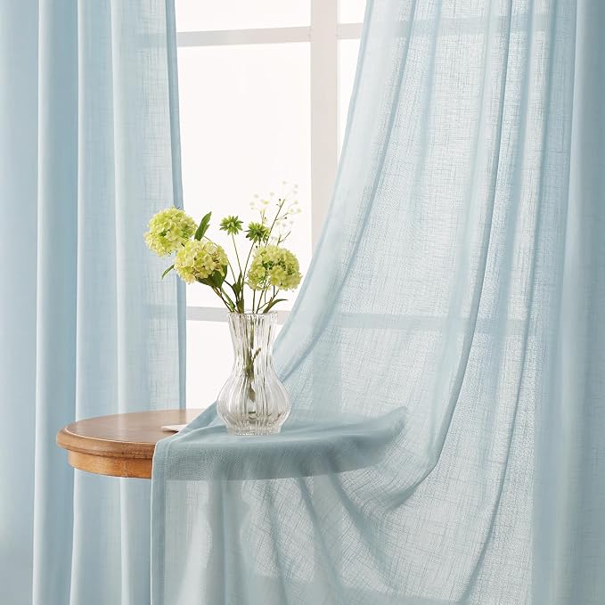 Sky Blue Curtains 84 inch Length - Image 4