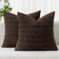 MIULEE Pack of 2 Corduroy Decorative Euro Sham Throw Pillow Covers 24x24 Inch by MIULEE