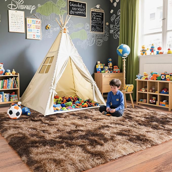 Pionblank 8x10 Rug for Living Room, Fluffy Large Area Rug - Image 6