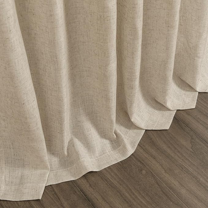 Taupe Burlywood Linen Curtains for Living Room 100 Inches Long Light Filtering - Image 9