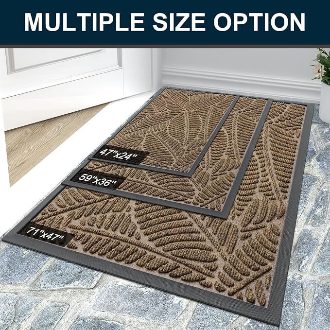 Colorxy Waterproof Doormat, Sturdy Natural Rubber Front Indoor Mat, Non Slip - Image 7