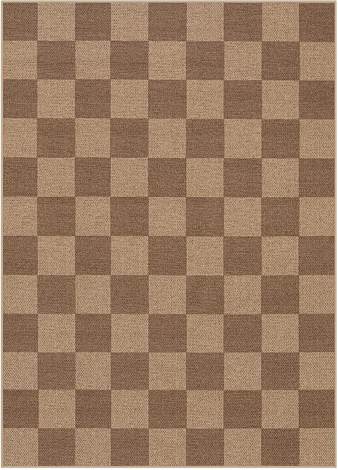 Lahome Colette Checkered Easy Jute Living Room Rugs, 5x7 Large Dining Room - Image 7