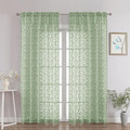 Chyhomenyc Sage Green Sheer Curtains 84 Inch Length 2 Panels Set, Light by Chyhomenyc