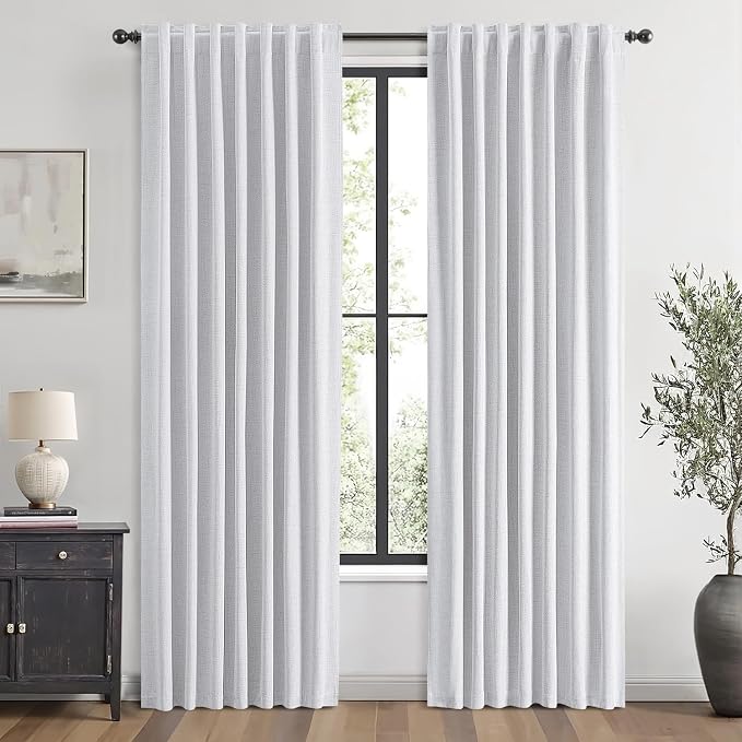 MIULEE 100% Blackout Linen Curtains by MIULEE