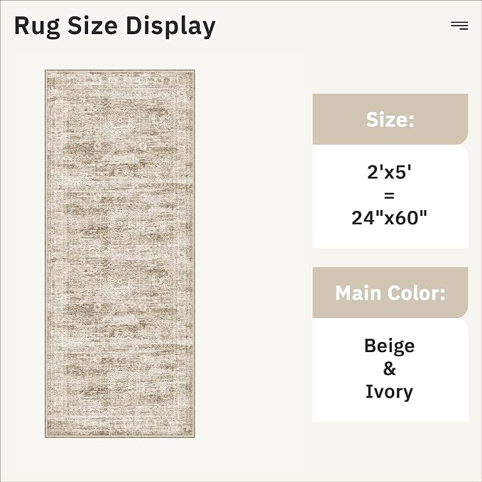 Runner Rug 2x5 Washable Non-Slip Kitchen Runner Rugs - Image 5