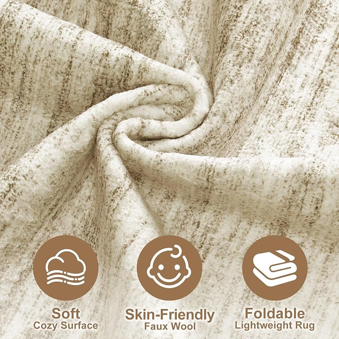 Nakagishi 8X10 Area Rugs Living Room: Washable Large Vintage Rug Neutral - Image 3