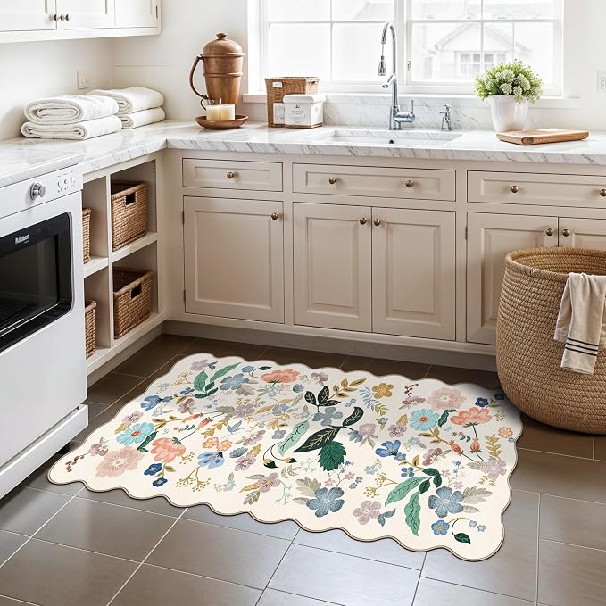 Washable 2x4 Entryway Area Rugs: Vintage Water Resistant Kitchen Rug Non-Slip - Image 3