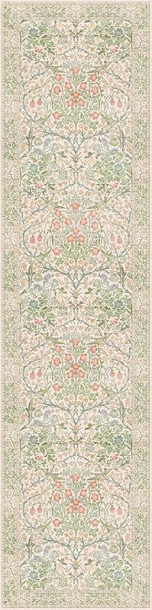 Washable Beige Green 2x10 Runner Rug - Image 2