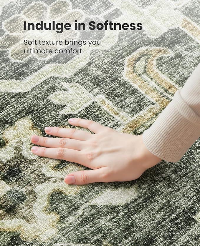 AMADA HOMEFURNISHING 8x10 Washable Area Rug, Low-Profile Large Area Rug - Image 5