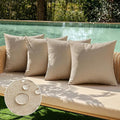 MIULEE Pack of 4 Decorative Outdoor Throw Pillow Covers Linen Waterproof Pillow by MIULEE