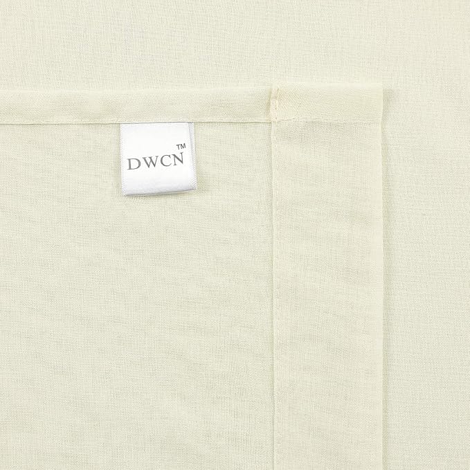 DWCN Ivory Sheer Curtains Semi Transparent Voile Rod Pocket Curtains - Image 5