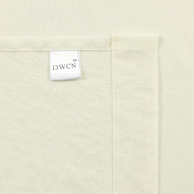 DWCN Ivory Sheer Curtains Semi Transparent Voile Rod Pocket Curtains - Image 5