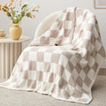 EXQ Home Checkered Throw Blanket, Knitted Blanket by EXQHomeTexitleCoLtd