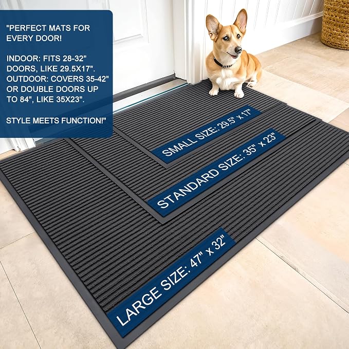 OLANLY Front Door Mat 40x32, Waterproof Heavy-Duty Indoor Outdoor Doormat | - Image 2