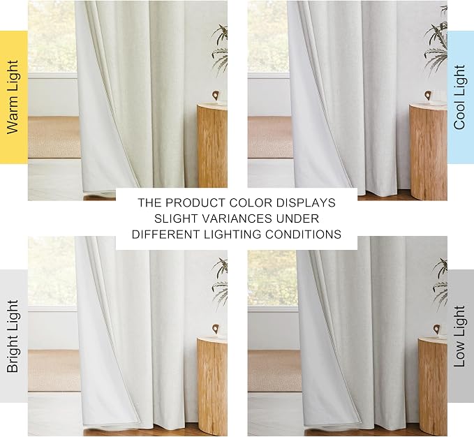 NICETOWN 100% Absolutely Blackout Linen Curtains - Image 9