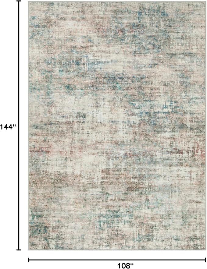 9x12 Area Rugs Washable Rug: Modern Abstract Living Room Rug Soft Anti-Skid - Image 2