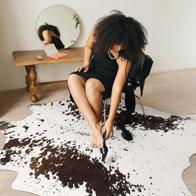 AROGAN White 8×10 Feet Faux Cow Print Rug Large - Image 4