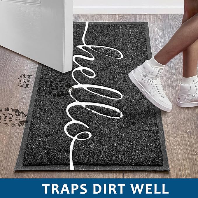 EARTHALL Door Mat Outside Inside Hello Doormat, Durable Floor Mat Non Slip Mat - Image 4