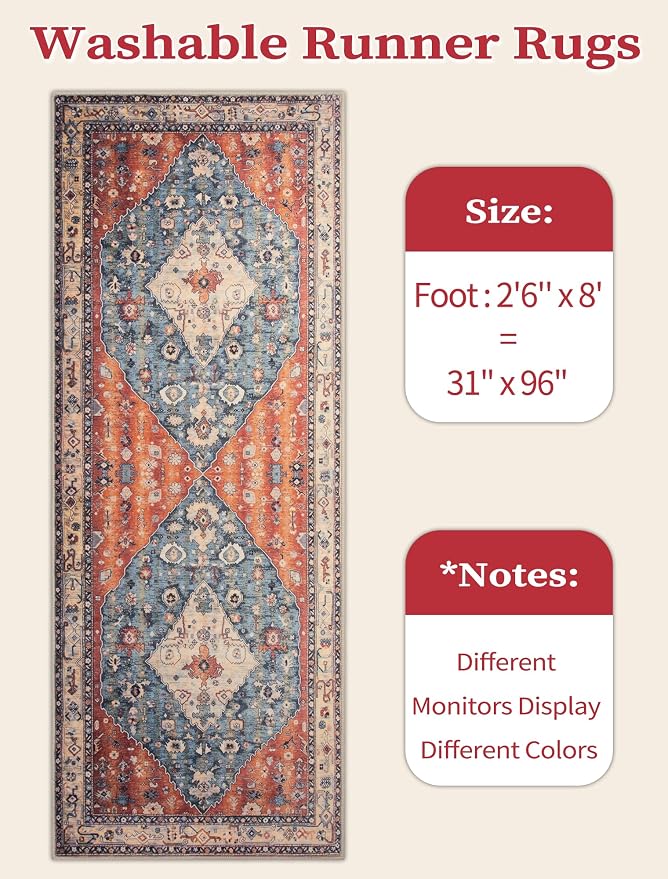 SERISSA Washable Boho Runner Rug - Image 5
