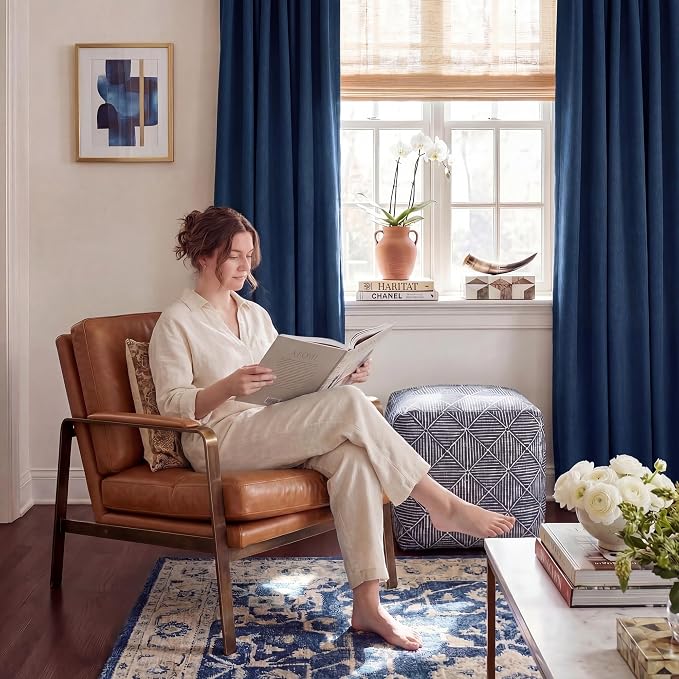 NICETOWN 100% Absolutely Blackout Linen Curtains - Image 2