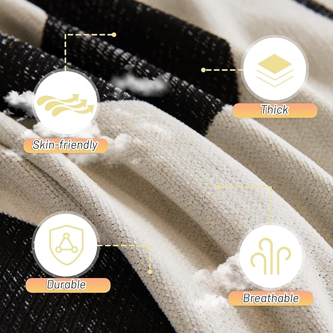 MYSKY HOME Couch Cover for 3 Cushion Couch Sofa Cover, Super Soft Boho Couch - Image 5