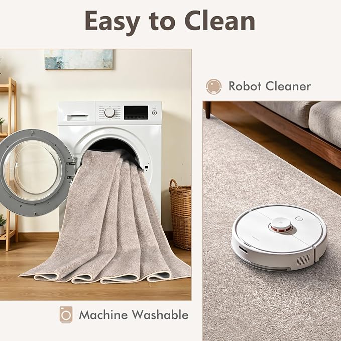 3x5 Oatmeal/White Area Rug Washable Non-Slip Soft Thin - Image 7