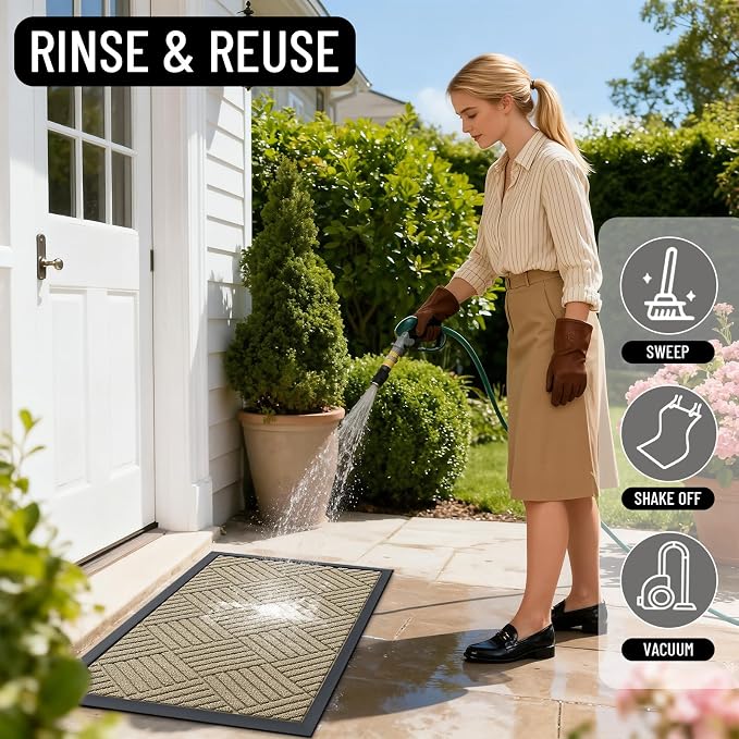OLANLY Front Door Mat Outside Entrance 47x32, Heavy Duty Sturdy Natural Rubber - Image 7