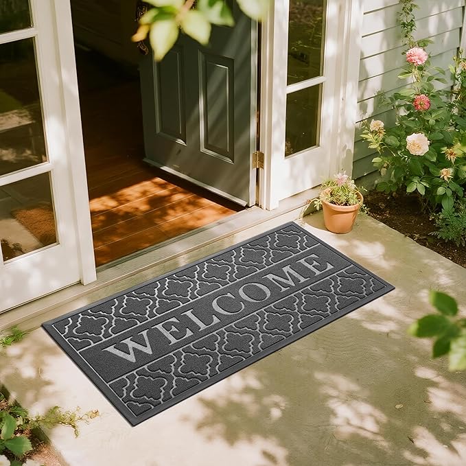 Yimobra Welcome Mat Outdoor Indoor, All-Season Waterproof Front Door Mat by Yimobra