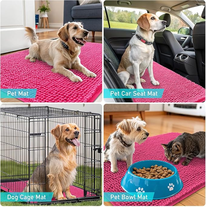 OLANLY Dog Door Mat for Muddy Paws 34x21, Absorbs Moisture and Dirt, Absorbent - Image 7