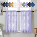 Simplebrand Lavender Sheer Kitchen Curtains 36 Inch Length Tier Curtains 2 by Simplebrand