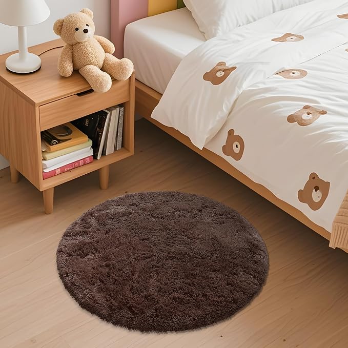 OLANLY Coffee Round Rugs for Bedroom - Image 3