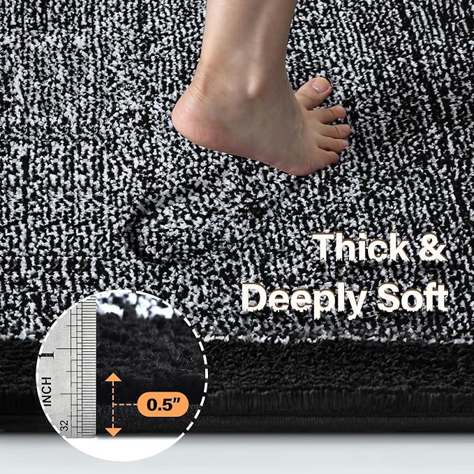 48x24 Long Bathroom Rugs Washable Non Slip, Soft Absorbent Quick Dry Mats - Image 4