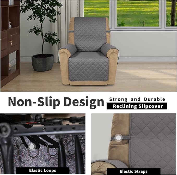 Easy-Going Recliner Chair Slipcover Reversible Sofa Cover Water Resistant Couch - Image 3