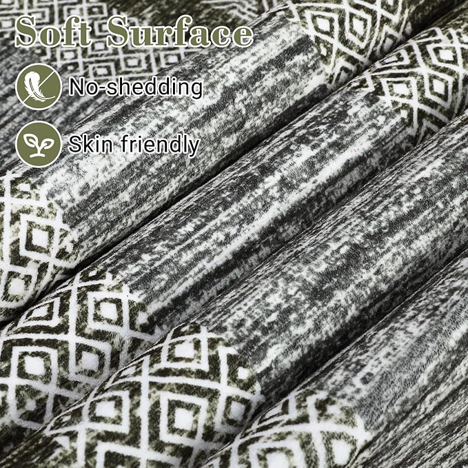 GarveeHome 9x12 Large Modern Green Area Rug Distressed Bordered Rug Soft Non - Image 4