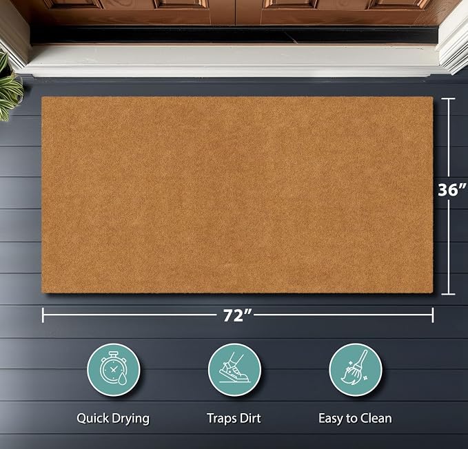 Barnyard Designs Natural Coco Coir Heavy Duty Backing Doormat - Image 8