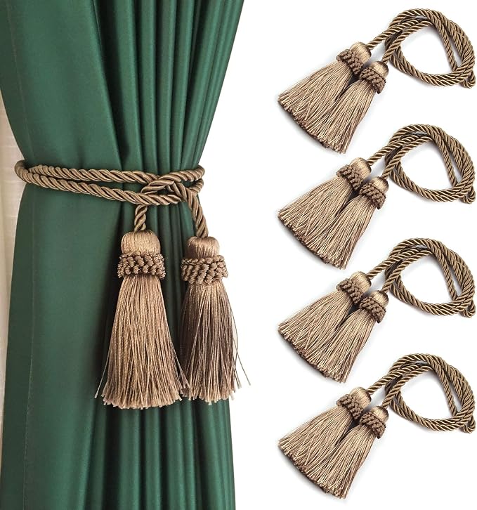 Fenghuangwu Curtain Tiebacks Handmade Decorative Curtain Holdbacks Rope by fenghuangwu