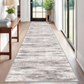 KOZYFLY Modern Abstract Washable Rug Runner 2.6x12 Hallway Rug Runner Non-Slip by KOZYFLY
