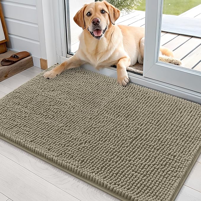 OLANLY Dog Door Mat for Muddy Paws 36x24, Absorbs Moisture and Dirt, Absorbent by OLANLY