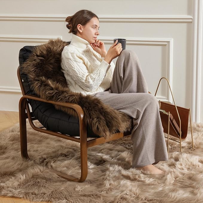 Ashler Faux Fur Rug, Fluffy Shaggy Area Rug Ultra Soft 2 x 6 Feet Sheepskin Fur - Image 4