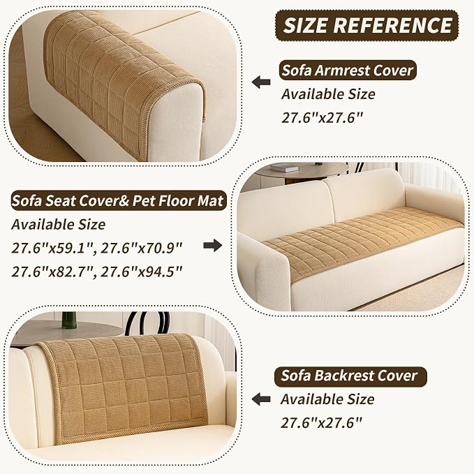 Couch Covers for Dogs Washable, 27.6"x59.1" Non Slip Couch Covers for Loveseat - Image 3