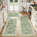 Yamaziot Washable Kitchen Rug Set of 3 – Non Slip Boho Floral Hallway Runner Rug by Yamaziot