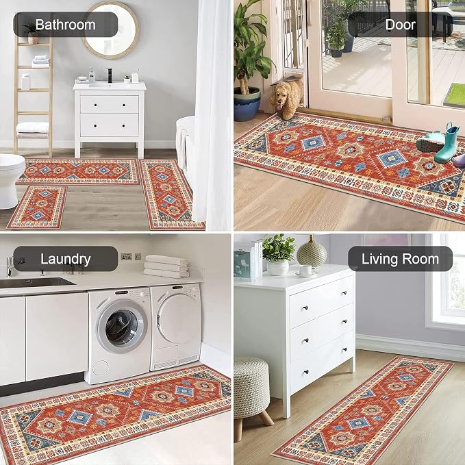 HEBE Boho Kitchen Rug Sets 3 Piece - Image 6