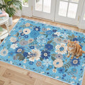 Floral Rug for Entryway, 2X3 Washable Kitchen Mat Ultra-Thin Soft, Non-Slip by WelcometoBabovid
