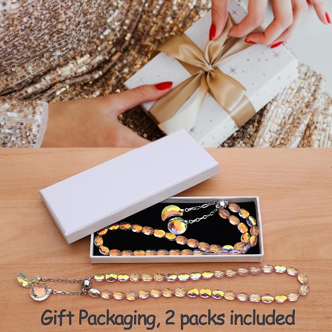 PEDOBO Magnetic Curtain Tiebacks, 2 Pack Crystal Beaded Sun & Moon Pendants - Image 7